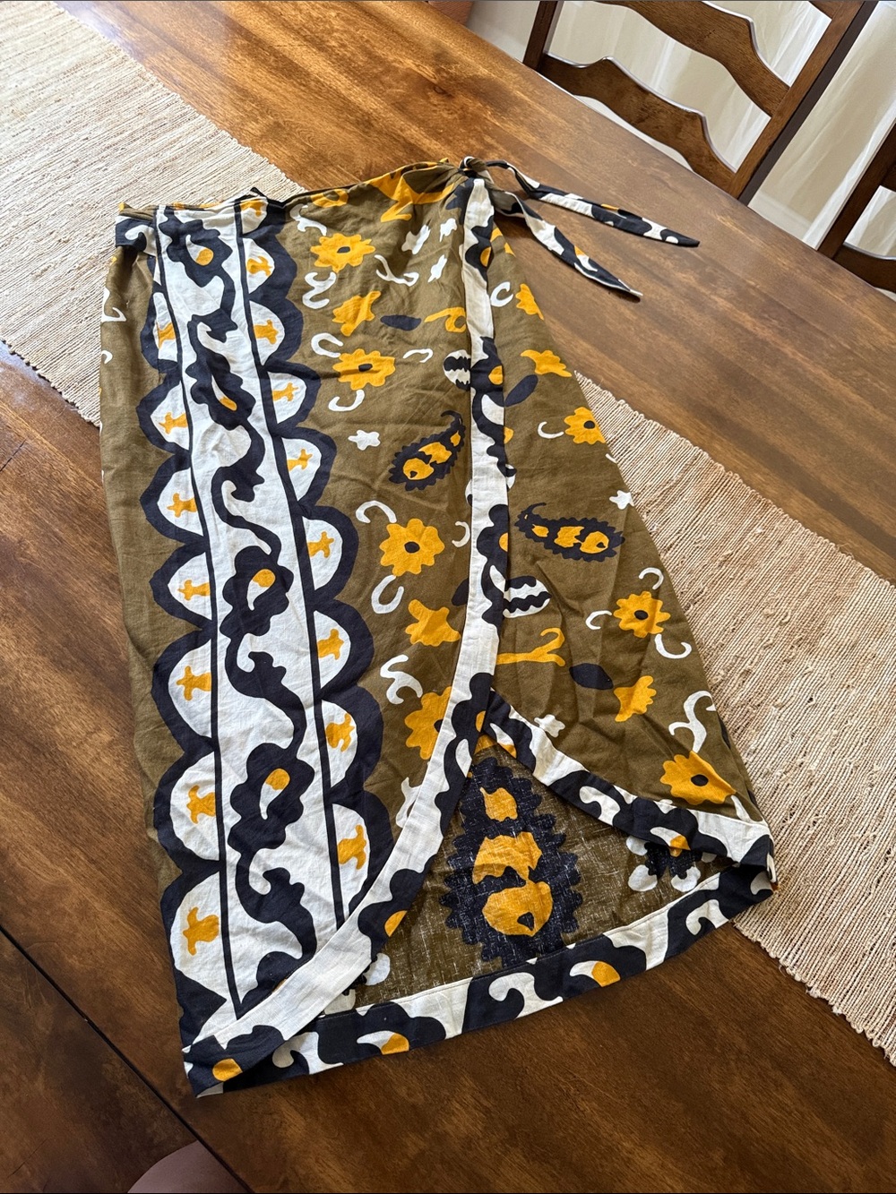 Zara Olive & Mustard Floral Wrap Sarong